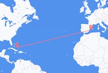 Flyreiser fra Deadman's Cay, Bahamas til Ibiza, Spania