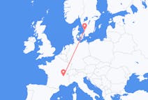 Flights from Halmstad, Sweden to Lyon, France