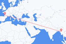 Flights from Bagan, Myanmar (Burma) to Bordeaux, France