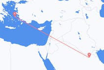 Voli da al-Qaysūma, Arabia Saudita ad Icaria, Grecia