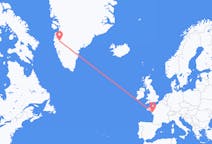 Flyg från Kangerlussuaq, Grönland till Nantes, Frankrike