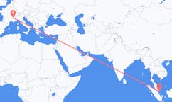 Flyreiser fra Batam, Indonesia til Grenoble, Frankrike