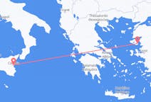 Vluchten van Mytilini, Griekenland naar Catanië, Italië