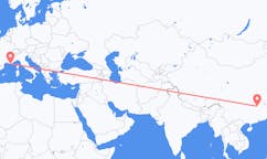 Flyrejser fra Changsha, Kina til Toulon, Frankrig