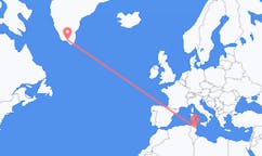 出发地 突尼斯恩菲达目的地 格陵兰纳萨克的航班