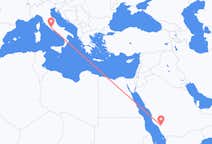 Vluchten van Al-Bahah, Saoedi-Arabië naar Rome, Italië