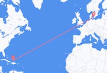 来自特克斯和凯科斯群岛出发地 南凯科斯岛目的地 丹麦哥本哈根的航班