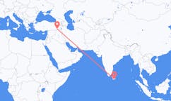Vluchten van Hambantota, Sri Lanka naar Şırnak, Turkije