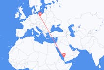 Flights from Jizan, Saudi Arabia to Poznań, Poland