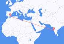 Vluchten van Goa, India naar Almeria, Spanje