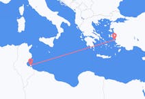 出发地 突尼斯出发地 杰尔巴岛目的地 希腊萨摩斯的航班