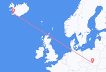 Vluchten van Krakau, Polen naar Reykjavík, IJsland