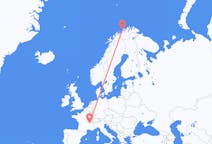 Flights from Hasvik, Norway to Lyon, France