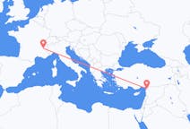 フランスのグルノーブルから、トルコのハタイ県までのフライト