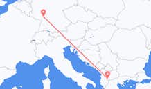 Vluchten van Mannheim, Duitsland naar Ohrid, Noord-Macedonië