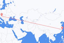 Flyg från Taizhou, Jiangsu, Kina till Graz, Österrike