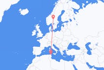 Vluchten van Tunis, Tunesië naar Rörbäcksnäs, Zweden