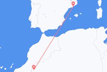 Flyrejser fra Tindouf, Algeriet til Barcelona, Spanien