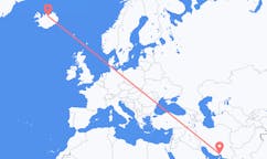 航班从伊朗阿巴斯港市到阿克雷里市，冰岛塞尔