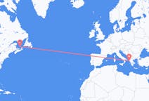 Vluchten van Les Îles-de-la-Madeleine, Québec, Canada naar Korfoe, Griekenland