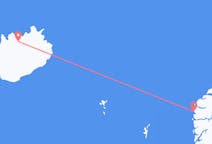 アイスランド、 アークレイリから、アイスランド、フロロ行き行きのフライト