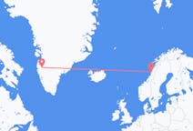 ノルウェーのから サンドネショエン、グリーンランドのへ カンゲルルスアクフライト