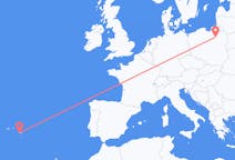 Flights from Szymany, Szczytno County, Poland to Ponta Delgada, Portugal