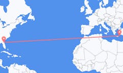 Flyreiser fra Jacksonville, USA til Karpathos, Hellas