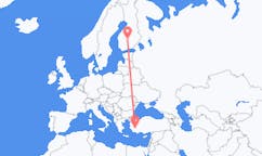 Flyg från Denizli, Turkiet till Jyväskylä, Finland