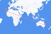 出发地 澳大利亚出发地 塔姆沃思目的地 西班牙圣克鲁斯-德拉帕尔马的航班