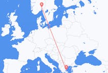 Flyreiser fra Skiathos, Hellas til Oslo, Norge