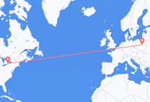 Flyreiser fra bøffel, USA til Warszawa, Polen