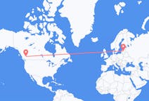 Vluchten van Williams Lake, British Columbia, Canada naar Riga, Pescara, Letland