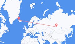 Flights from the city of Krasnoyarsk, Russia to the city of Ísafjörður, Iceland