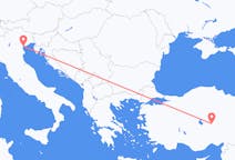 Vluchten van Nevşehir, Turkije naar Venetië, Italië