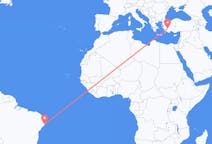 Flyreiser fra Maceió, Brasil til Denizli, Tyrkia