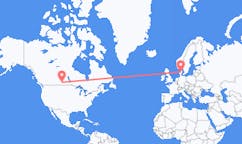 Flyg från Regina, Saskatchewan, Kanada till Karup, Mittjylland, Danmark