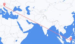 Flyg från Balikpapan, Indonesien till Klagenfurt, Österrike