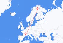 Flug frá Kolari, Finnlandi til Montpellier, Frakklandi