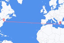 Flyreiser fra New York, USA til Milos, Hellas