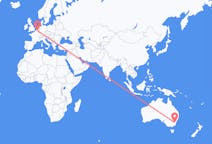 Vluchten van Canberra, Australië naar Brussel, België