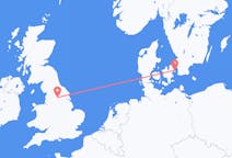 Vluchten van Kopenhagen, Denemarken naar Leeds, Engeland