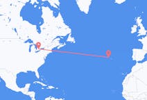 Flyg från Waterloo, Ontario, Kanada till Terceira, Portugal