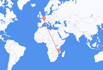 Flyreiser fra Quelimane, Mosambik til Lyon, Frankrike