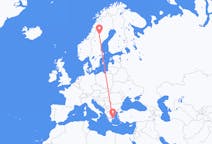Flyrejser fra Vilhelmina, Sverige til Athen, Grækenland