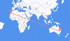 Flyg från Narrabri, Australien till Lanzarote, Spanien