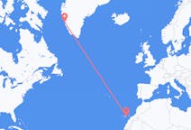 Vluchten van Las Palmas (ort i Mexiko, Veracruz, Tihuatlán), Spanje naar Nuuk, Groenland