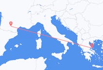 ギリシャのから スキアトス島、フランスのへ トゥールーズフライト