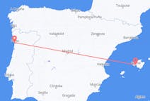 Flights from Palma de Mallorca in Spain to Porto in Portugal
