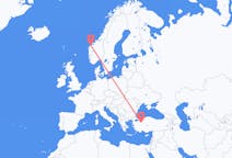 Vluchten van Ålesund, Noorwegen naar Eskişehir, Turkije